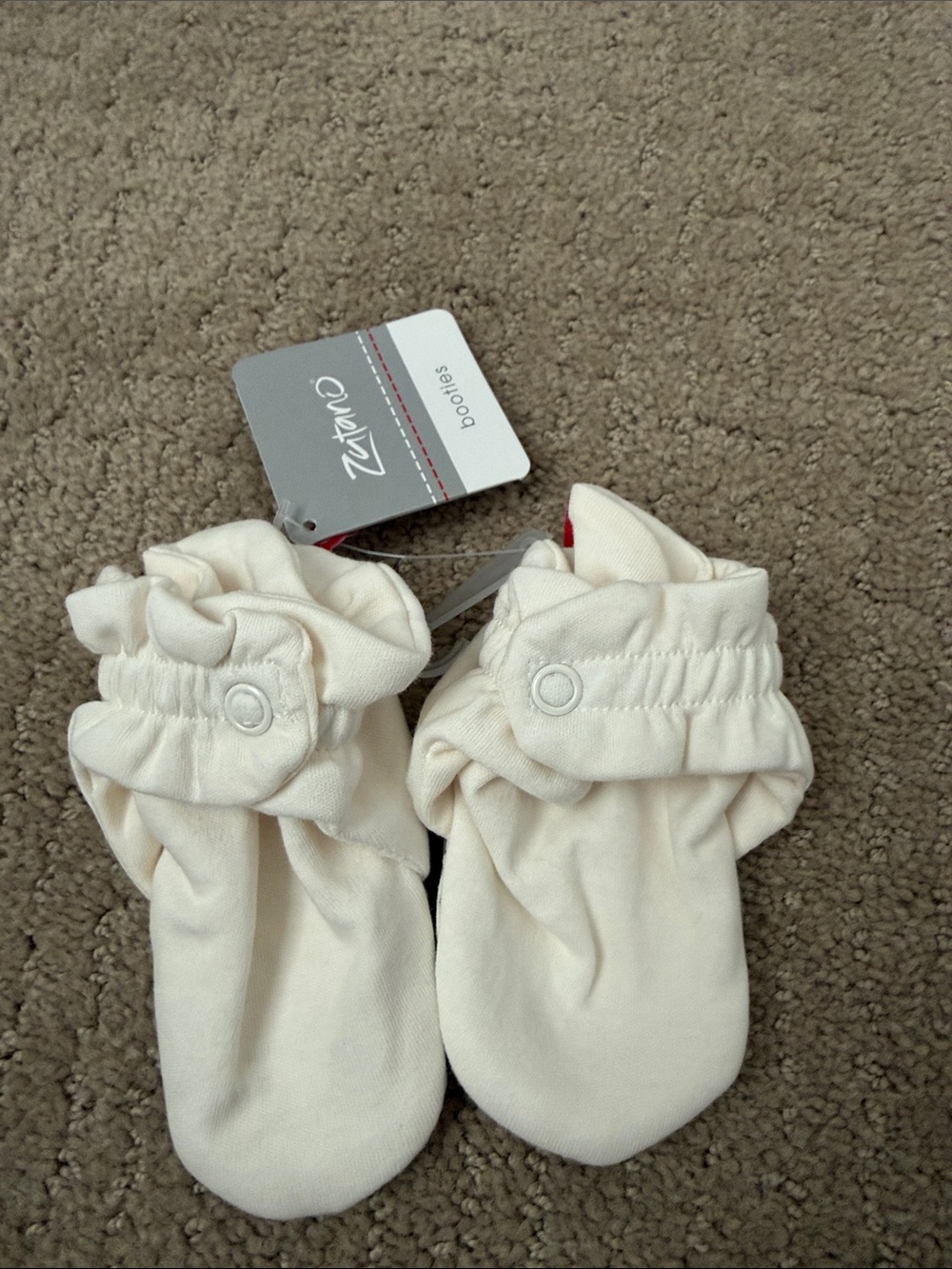 Zutano Cream Booties 12M